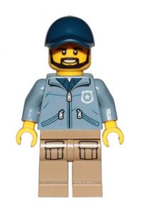 Mountain Police - Officer Male, Beard, Dark Blue Cap, Sand Blue Jacket cty0887