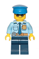Police - City Officer Shirt with Dark Blue Tie and Gold Badge, Dark Tan Belt with Radio, Dark Blue Legs, Police Hat, Sunglasses - cty0888