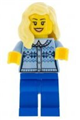 Fair Isle Sweater, Bright Light Yellow Female Hair over Shoulder, Blue Legs - cty0892