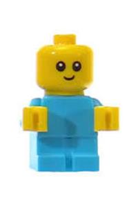 Baby Minifigure - Baby minifigure with a medium azure body and yellow hands - cty0894