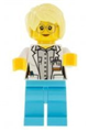 White Shirt over Light Bluish Gray Shirt, Name Tag, Medium Azure Legs, Bright Light Yellow Female Hair, Glasses - cty0901