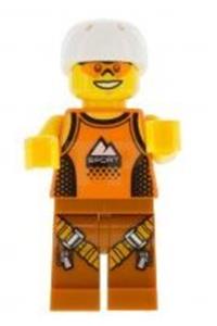 Rock Climber, Orange Tank Top, Dark Orange Legs with Clips, White Sports Helmet cty0917