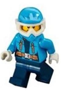 Arctic Explorer Female Minifigure - Female arctic explorer wearing a dirt bike helmet and goggles - cty0927