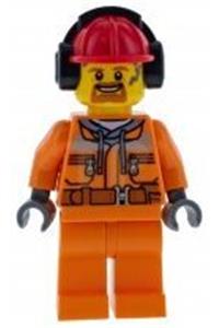 Construction Worker Minifigure - Male construction worker.  - cty0935