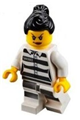 Sky Police - Jail Prisoner 50382 Prison Stripes, Female, Scowl with Peach Lips, Black Ponytail - cty0979