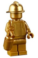 Statue - Pearl Gold with Metallic Gold Fire Helmet - cty0989