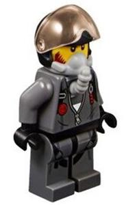 Sky Police - Jail Prisoner Jacket over Prison Stripes, Black Helmet, Oxygen Mask cty0993