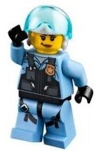 Jet Pilot Minifigure - Female Sky Police jet pilot with a neck bracket - cty1000