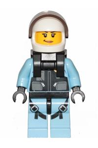 Jet Pilot Minifigure - Female Sky Police jet pilot with a neck bracket - cty1003
