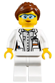 Female scientist with white legs wearing blue goggles - cty1011