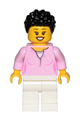 Mom - Bright Pink Female Top, White Legs, Black Hair Coiled and Short - cty1018