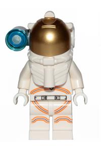 Astronaut - Male, White Spacesuit with Orange Lines, Side Lamp, Smirk and Cheek Lines cty1027
