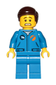 Astronaut - Male, Blue Jumpsuit, Dark Brown Hair Short Combed Sideways Part Left, Scared and Lopsided Smile - cty1041