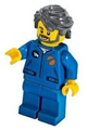 Astronaut - Male, Blue Jumpsuit, Dark Bluish Gray Hair and Full Angular Beard, Open Mouth Smile - cty1068