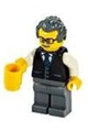 Launch Director - Male, Black Vest with Blue Striped Tie, Dark Bluish Gray Short Swept Back with Sideburns Hair, Glasses and Moustache - cty1070