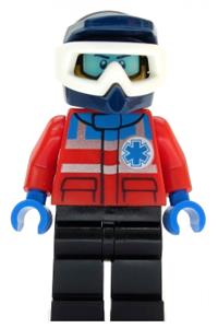 Ski Patrol Member Minifigure - Male ski patrol member wearing a dark blue helmet - cty1078