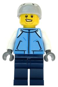 Snowboarder - Male, Medium Blue Jacket, Light Bluish Gray Sports Helmet cty1087