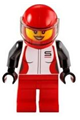 Race Car Driver, Female, Red and White Race Jacket, Red Helmet and Legs - cty1109