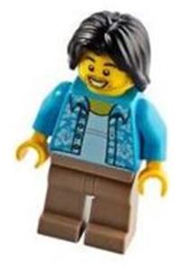 Tourist Minifigure - Surfer tourist in a dark azure Hawaiian shirt - cty1118