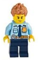 Police - City Officer Shirt with Dark Blue Tie and Gold Badge, Dark Tan Belt with Radio, Dark Blue Legs, Medium Nougat Spiked Hair - cty1126