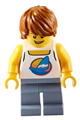 Surfer - Male, White Tank Top with Dark Azure Windsurf, Sand Blue Legs, Dark Orange Tousled Hair - cty1149