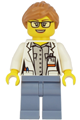 Ocean Researcher - Female, White Jacket, Sand Blue Legs, Glasses, Medium Nougat Hair - cty1167