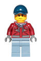 Explorer - Male, Dark Red Hooded Sweatshirt, Dark Blue Cap, Frown, Sweat Drops - cty1172