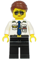 Pilot - Female, Reddish Brown Hair, White Shirt with Dark Blue Tie, Black Legs - cty1189