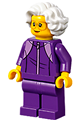 Plane Passenger - Grandmother, Dark Purple Tracksuit, White Wavy Hair, Glasses - cty1195