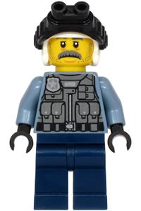 Sam Grizzled Minifigure - Officer Sam Grizzled, wearing a sand blue jacket, is a police minifigure - cty1204