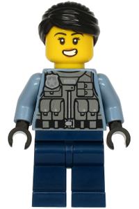 Officer Rooky Partnur Minifigure - Officer Rookie Partnur in a sand blue jacket - cty1206