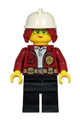 Fire Chief - Freya McCloud, Dark Red Jacket, Black Legs, White Fire Helmet, Dark Red Hair - cty1211