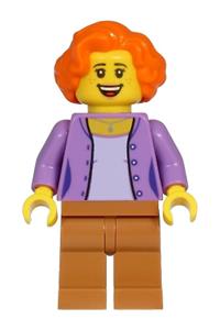 Mom - Medium Lavender Jacket - Mom with orange hair wearing a medium lavender jacket and medium nougat legs - cty1216