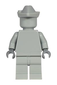 Statue Minifigure - Minifigure with a light bluish gray Forestmen's hat and dark bluish gray hands - cty1218