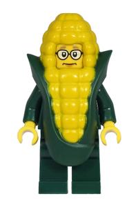 Mayor Fleck Minifigure - Mayor Fleck wearing a dark green suit jacket along with a corn cob costume - cty1222
