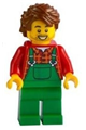 Farmer - Overalls Green, Red Plaid Shirt, Reddish Brown Hair Swept Back Tousled - cty1227