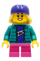 Skater - Girl, Dark Turquoise Jacket, Dark Pink Short Legs, Dark Purple Helmet, Bright Light Yellow Hair - cty1230
