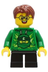 Boy - Green Ninjago Hoodie, Black Short Legs, Reddish Brown Hair cty1233