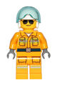 Fire - Reflective Stripes, Bright Light Orange Suit, White Helmet, Black and Silver Sunglasses - cty1237