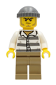 Police - Jail Prisoner 86753 Prison Stripes, Dark Tan Legs, Dark Bluish Gray Knit Cap - cty1242