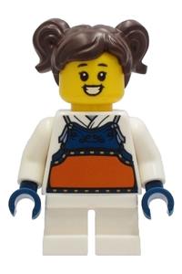 Madison Minifigure - Madison wearing a white robe with dark blue and dark orange Bogu armor - cty1248