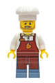 Baker - Male, Reddish Brown Apron with Cup and Name Tag, White Cook&#39;s Hat - cty1268