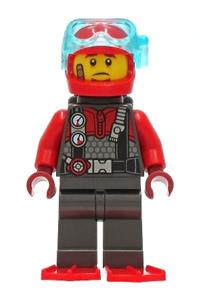Crook Frankie Lupelli Minifigure - Crook Frankie Lupelli LEGO minifigure in a police diving suit - cty1276
