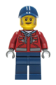 Truck Driver - Male, Dark Red Hooded Sweatshirt, Dark Blue Legs, Dark Blue Cap - cty1284