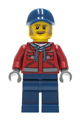Male truck driver with a dark red hooded sweatshirt, dark blue cap, and dark blue legs - cty1284