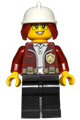 Fire Chief, Female - Freya McCloud, Dark Red Jacket, Black Legs, White Fire Helmet, Open Smile \/ Closed Mouth Pattern - cty1288