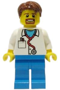 Doctor - Stethoscope, Dark Azure Legs, Reddish Brown Hair, Beard cty1289