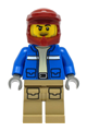 Wildlife Rescue Explorer - Male, Blue Jacket, Dark Red Helmet, Dark Tan Legs with Pockets, Beard - cty1294