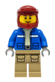 Wildlife Rescue Explorer - Male, Blue Jacket, Dark Red Helmet, Dark Tan Legs with Pockets, Thin Grin - cty1295