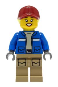 Wildlife Rescue Explorer - Female, Blue Jacket, Dark Tan Legs with Pockets, Dark Red Cap, Bright Light Yellow Hair cty1305